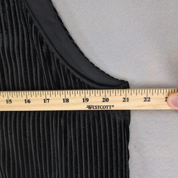 Wild Fable Black Ribbed Velvet Mini Dress Sz XL Shift Oversize V-Neck Whimsigoth - Picture 3 of 10